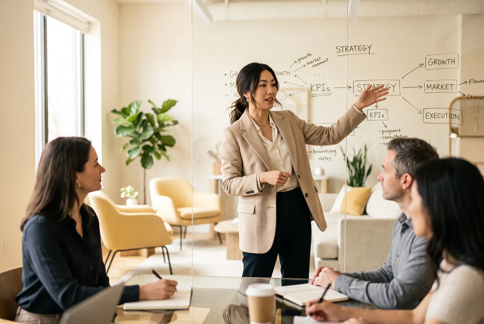 Consultant leading a strategy workshop